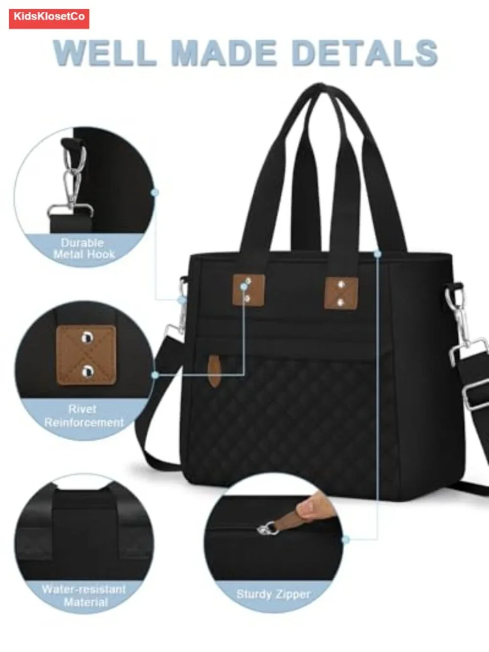 Insulated Lunch Tote Bag with Adjustable Shoulder Strap - Polyester